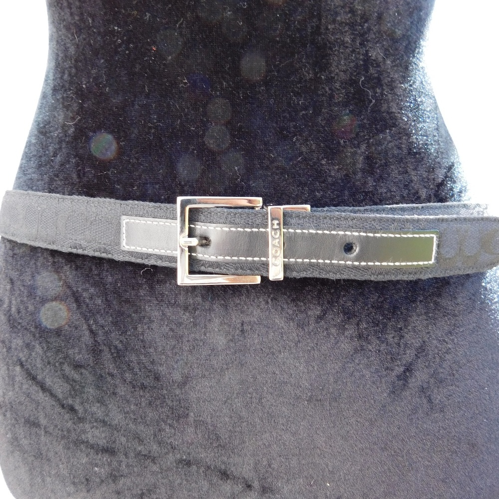 Coach Black Belt with Silver Buckle